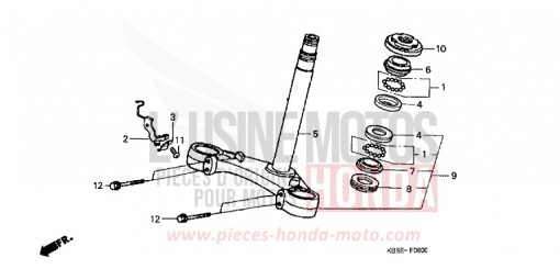 TIGE DE DIRECTION NSR125R1 de 2001